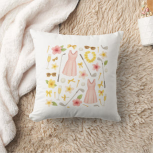Golf Hawaiian themed Wedding for golfer Lover Throw Pillow