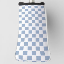 Golf Head Cover Blue & White Chequered Square
