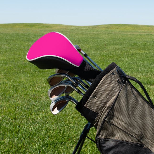 Golf Head Cover, Bright Pink Golf Head Cover (In Situ)