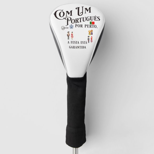 Golf Head Cover Com um Portugues por perto (Front)