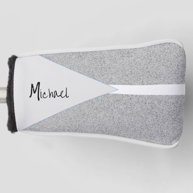 Golf Head Cover Grey White  (Front)