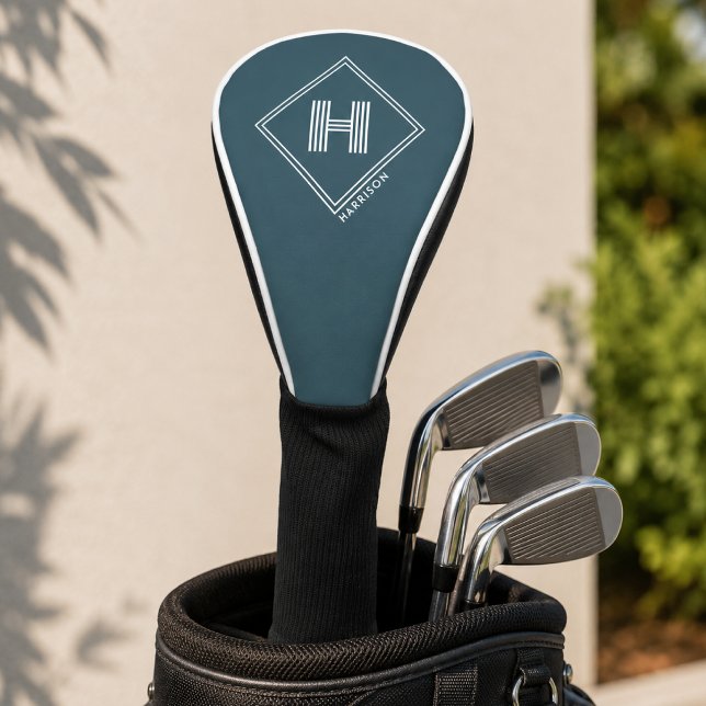 Golf Head Cover | Modern Geometric Monogram (Creator Uploaded)