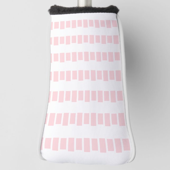 Golf Head Cover Pink & White Square (Rotate 90)