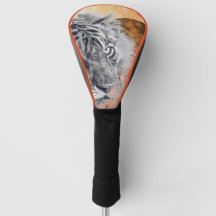 Golf Head Cover TIGER AND BLACK MOON
