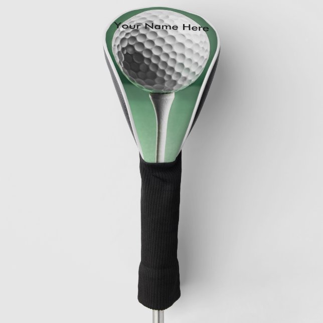 Golf head cover with golf ball image (Front)