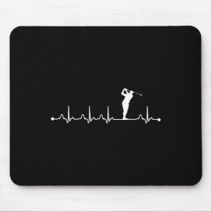 Golf Heartbeat Shirt Heartbeat Love Gift Mouse Pad