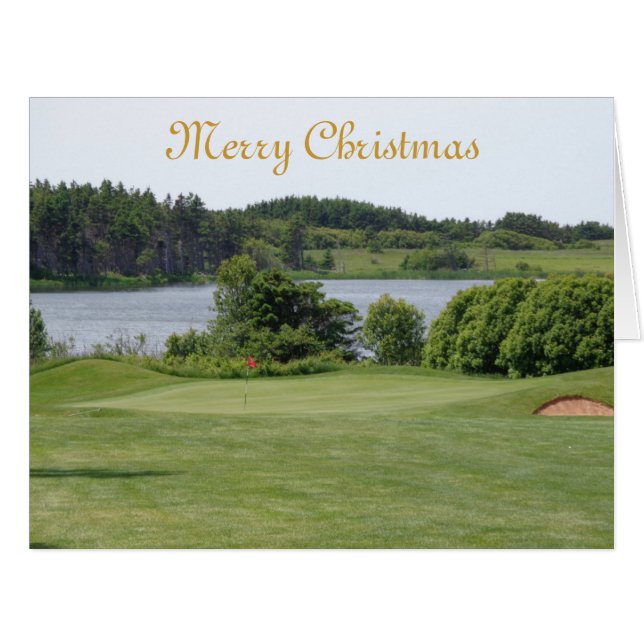 Golf hole image Christmas card.. (Front Horizontal)