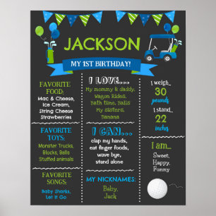 Golf Hole in One Birthday Milestone Sign Board