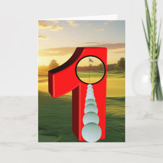 Golf. Hole in one. Card