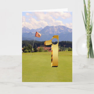 Golf. Hole in one. Card