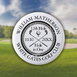 Golf Hole in One Classic Personalized 2 Inch Round Button<br><div class="desc">Featuring an aged stamp effect classic retro design. Personalize the name,  location hole number and date to create a great keepsake to celebrate that fantastic hole in one. Designed by Thisisnotme©</div>