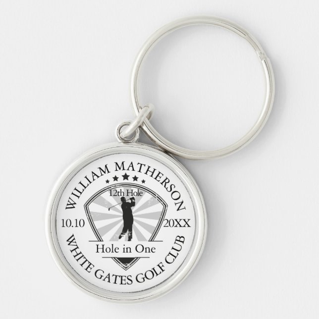 Golf Hole in One Classic Personalized Keychain (Front)