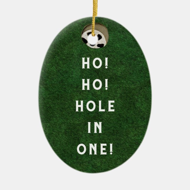 Golf Hole-in-one Collectable. Ceramic Ornament (Front)