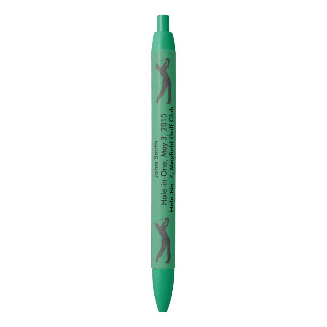 Golf Hole-in-one Commemoration Customizable Black Ink Pen (Front Vertical)
