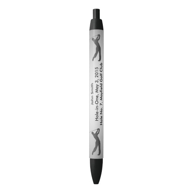 Golf Hole-in-one Commemoration Customizable Black Ink Pen (Front Vertical)