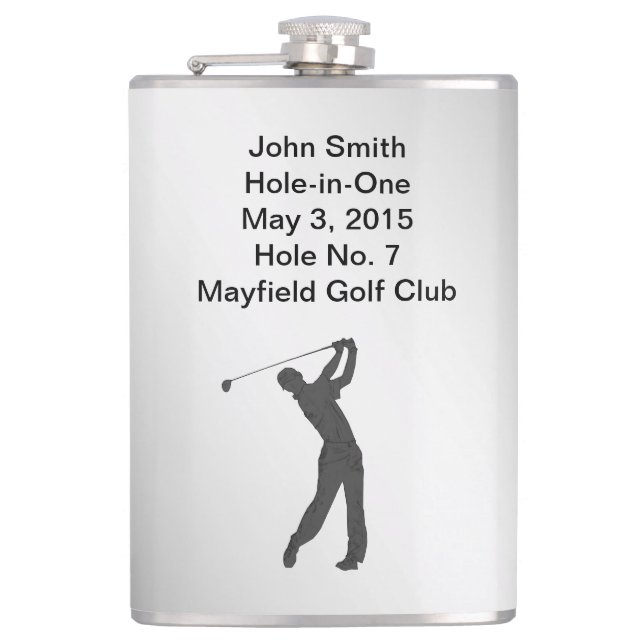 Golf Hole-in-one Commemoration Customizable Hip Flask (Front)