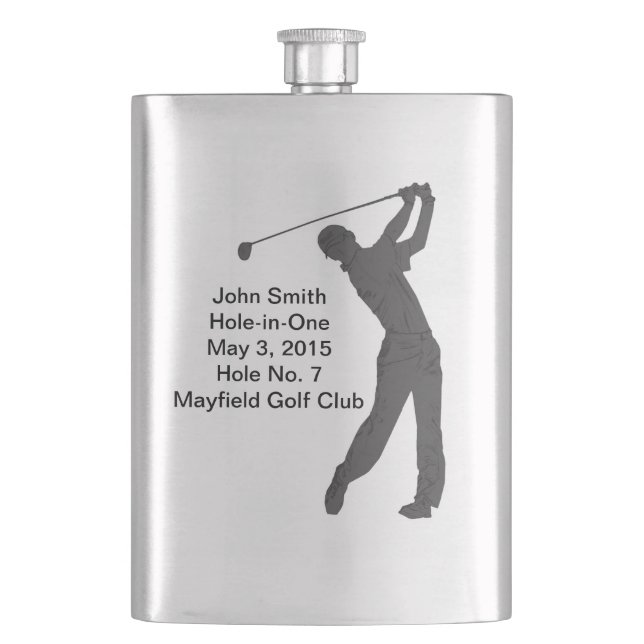 Golf Hole-in-one Commemoration Customizable Hip Flask (Front)