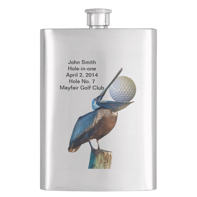 Golf Hole-in-one Commemoration Customizable Hip Flask (Front)