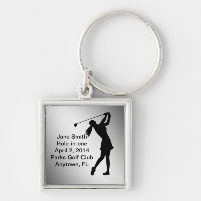 Golf Hole-in-one Commemoration Customizable Keychain (Front)