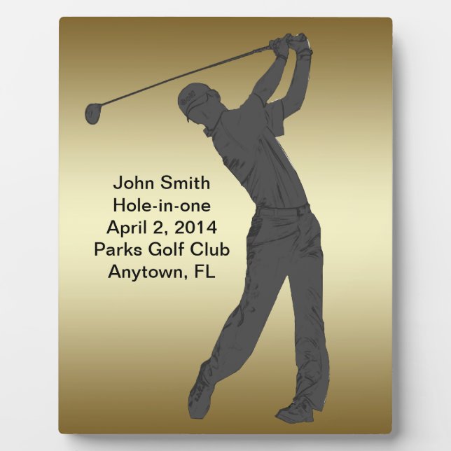 Golf Hole-in-one Commemoration Customizable Plaque (Front)