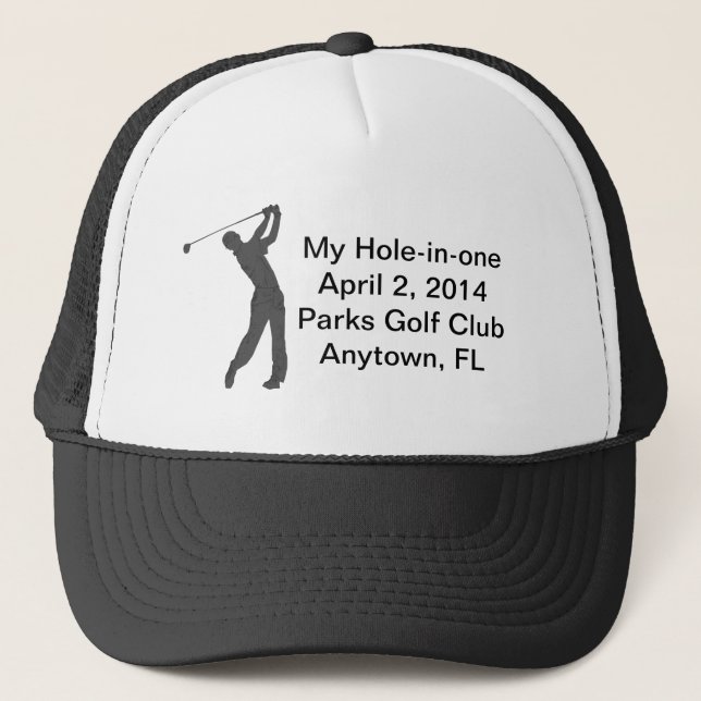 Golf Hole-in-one Commemoration Customizable Trucker Hat (Front)
