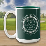Golf Hole in One Emerald Green Custom Two-Tone Coffee Mug<br><div class="desc">Personalize the name,  location hole number and date to create a great golf keepsake to celebrate that fantastic hole in one. Designed by Thisisnotme©</div>
