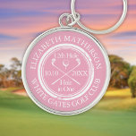 Golf Hole in One Feminine Pink Personalized Keychain<br><div class="desc">Personalize the name,  location hole number and date to create a great keepsake to celebrate that fantastic hole in one. Designed by Thisisnotme©</div>