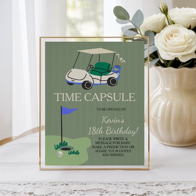 Golf Hole in ONE Time Capsule 8x10 Table Sign (Creator Uploaded)