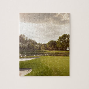 Golf hole jigsaw puzzle