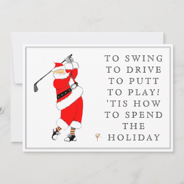 Golf Holiday Christmas Cards (Front)