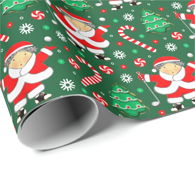 Golf Holiday Gift Wrapping Paper (Roll Corner)