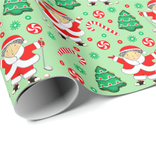 Golf Holiday Gift Wrapping Paper