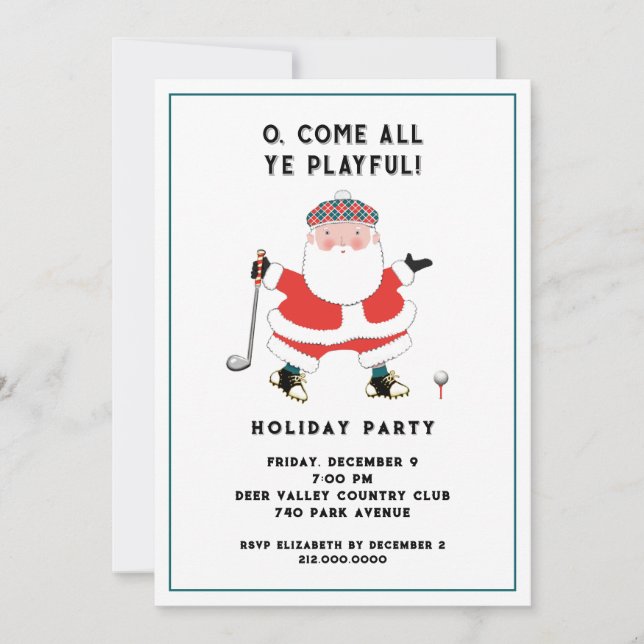 Golf Holiday Party Invitation (Front)