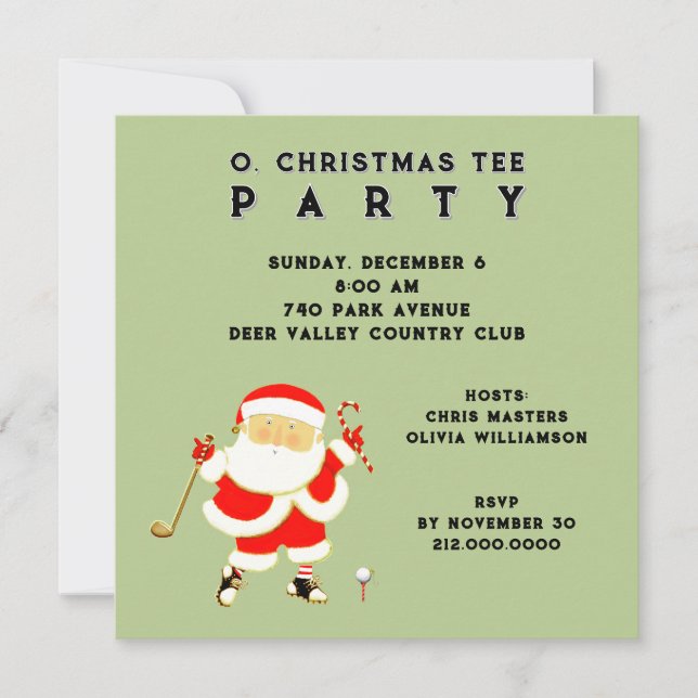 Golf Holiday Party Invitations (Front)