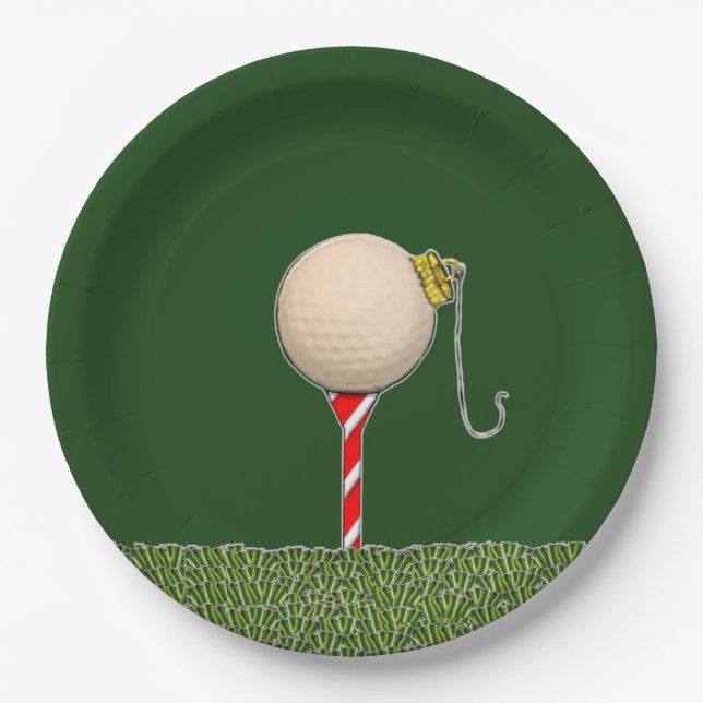 Golf Holiday Party Paper Plate (Front)