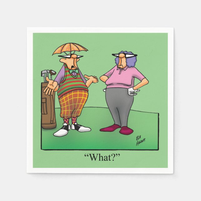 Golf Humour Cocktail Party Napkins (Front)