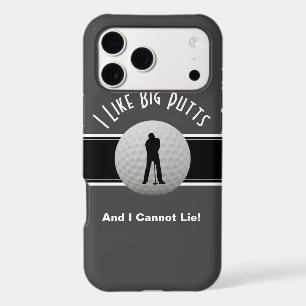 Golf I Like Big Putts Humour Fun Black Grey White