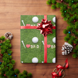 Golf I love dad gift for golf dad on Father's Day Wrapping Paper