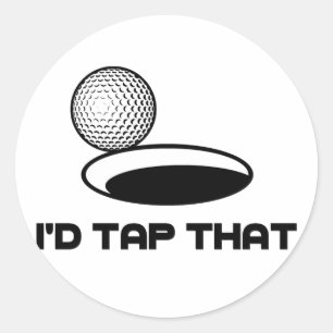 Golf I'd Tap That Classic Round Sticker