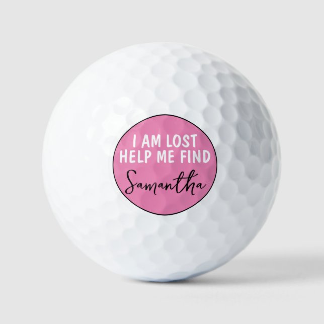Golf  I'm Lost theme Pink Golf Balls (Front)