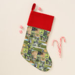 Golf Images Photo Collage, Christmas Stocking<br><div class="desc">Pictured in a photo collage are various golfing images with courses,  balls,  putters,  clubs and equipment</div>