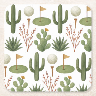Golf in Arizona Napkins Square Paper Coaster