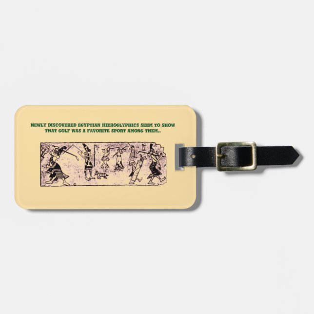 "Golf in Egyptian Hieroglyphics" Luggage Tag (Front Horizontal)