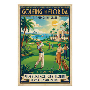 Golf in Florida – Palm Beach 1934  Poster