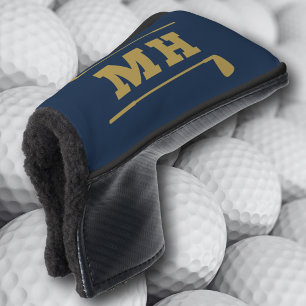 Golf Initials Classic Preppy Athletic Navy Gold Head Cover