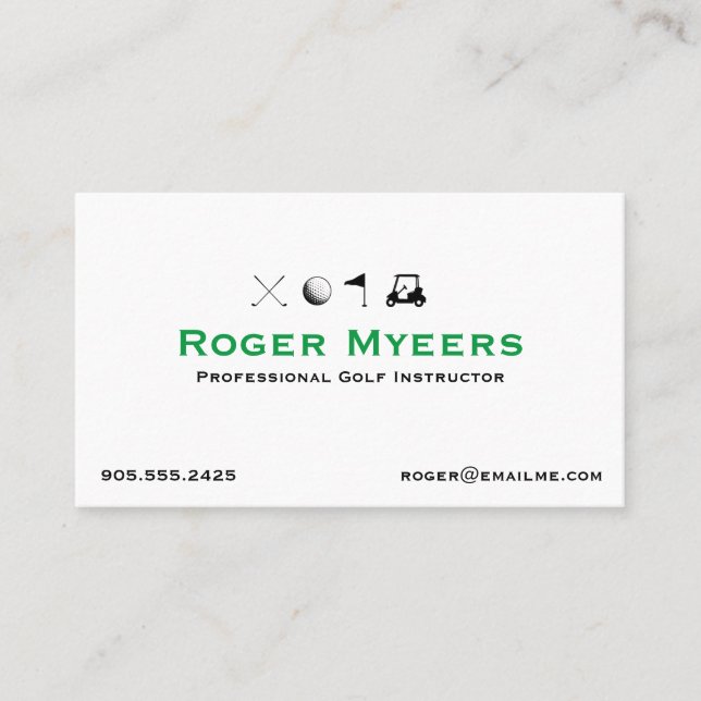 Golf Instructeur Carte de visite Golf Course (Devant)