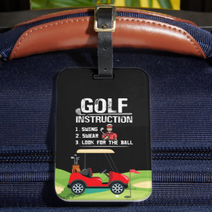 Golf instruction for golfer home decoration funny  luggage tag