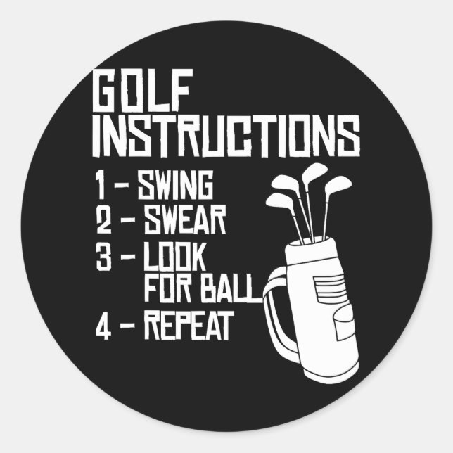 Golf Instructions funny Golf Instructions Classic Round Sticker (Front)