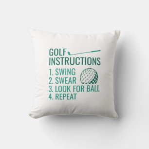 Golf Instructions Throw Pillow