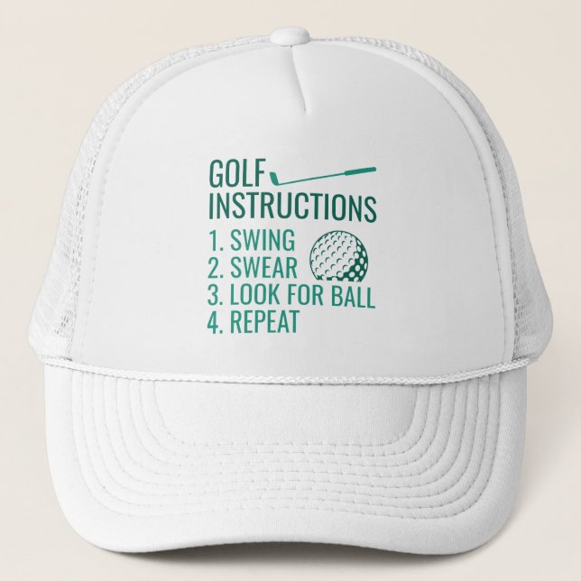 Golf Instructions Trucker Hat (Front)
